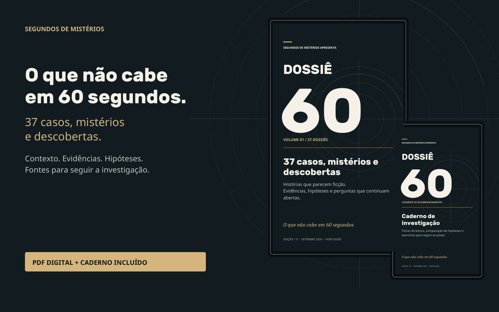 Apresentação digital do Dossiê 60 - Vol. 01 e do Caderno de Investigação