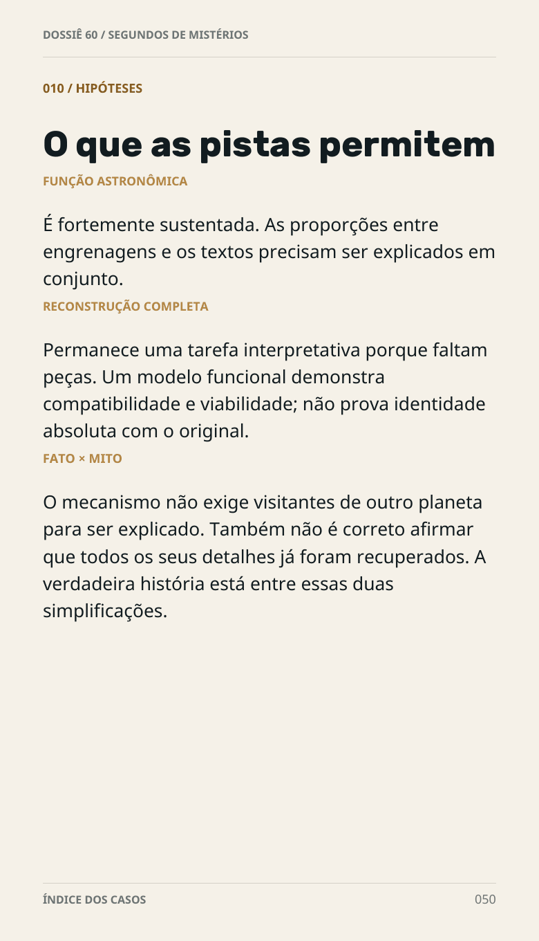 Página real de prévia do capítulo sobre Anticítera, 3 de 4